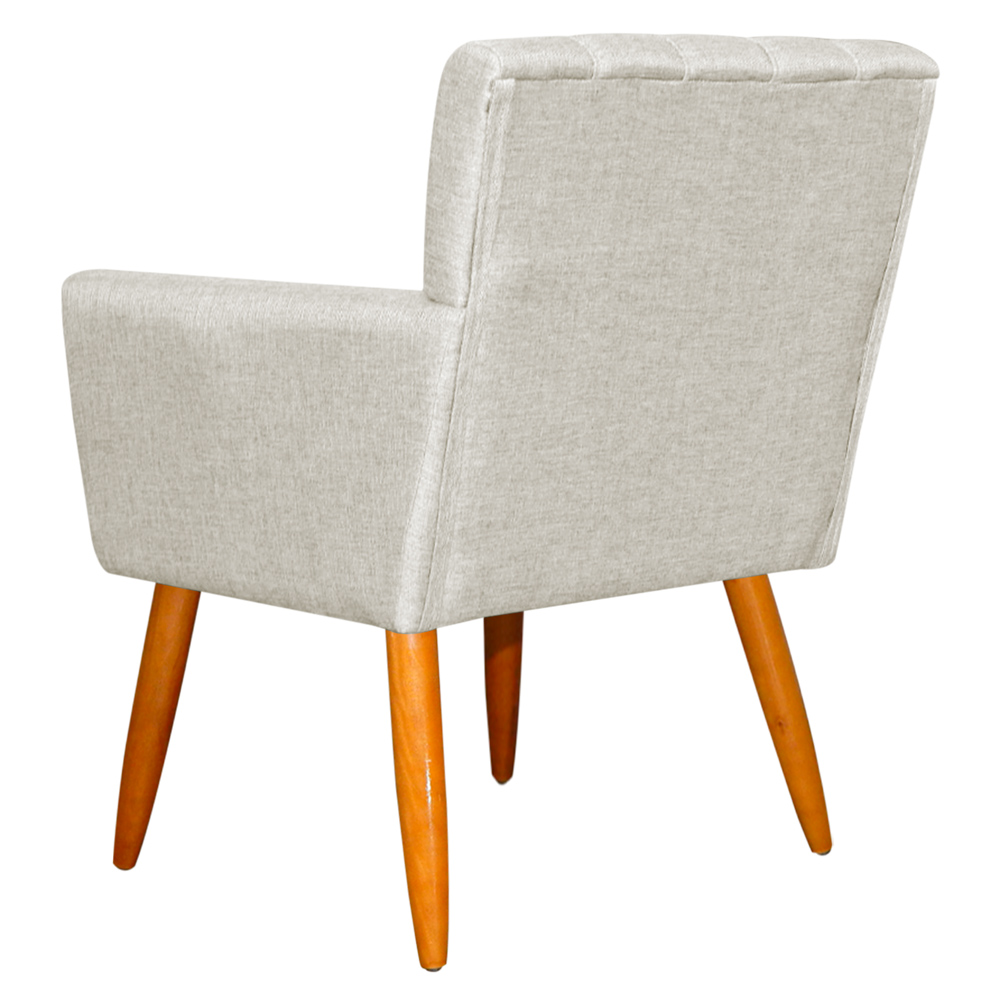 Kit 2 Poltronas Decorativa para Sala de Estar Cecília Linho Bege - Montanaris Decor