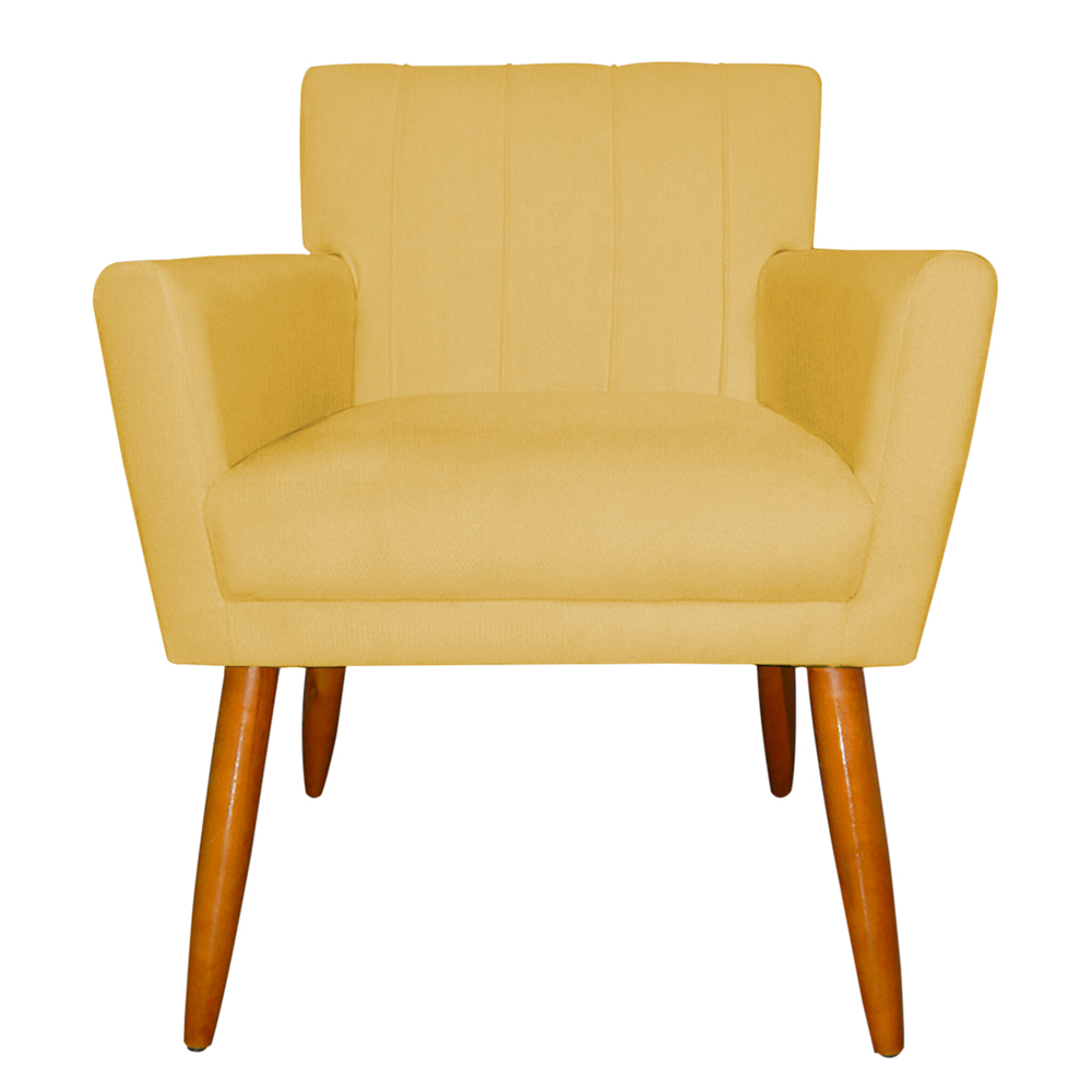 Kit 2 Poltronas Decorativa para Sala de Estar Cecília Suede Amarelo - Montanaris Decor