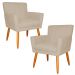 Kit 2 Poltronas Decorativa para Sala de Estar Cecília Suede Bege - Montanaris Decor