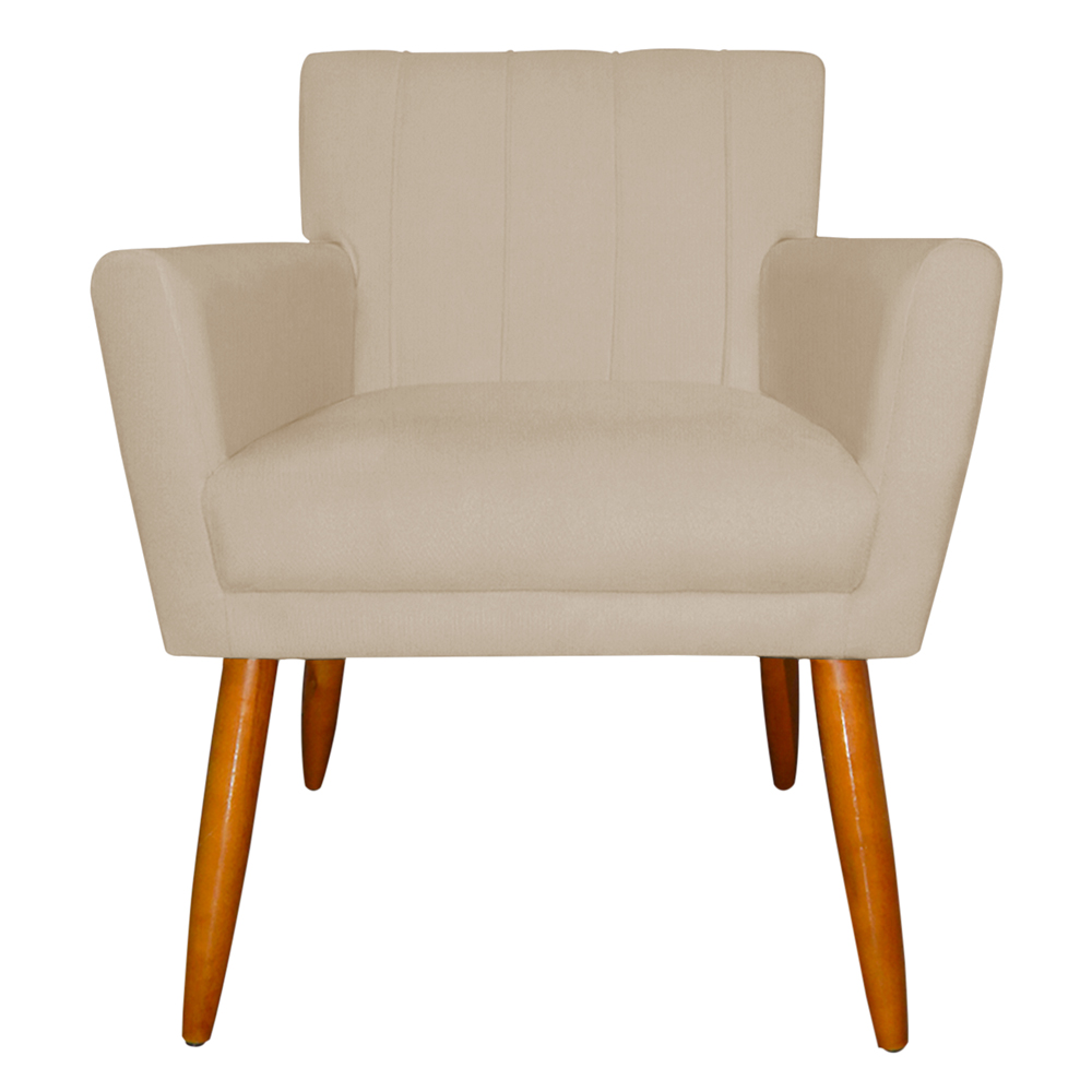 Kit 2 Poltronas Decorativa para Sala de Estar Cecília Suede Bege - Montanaris Decor