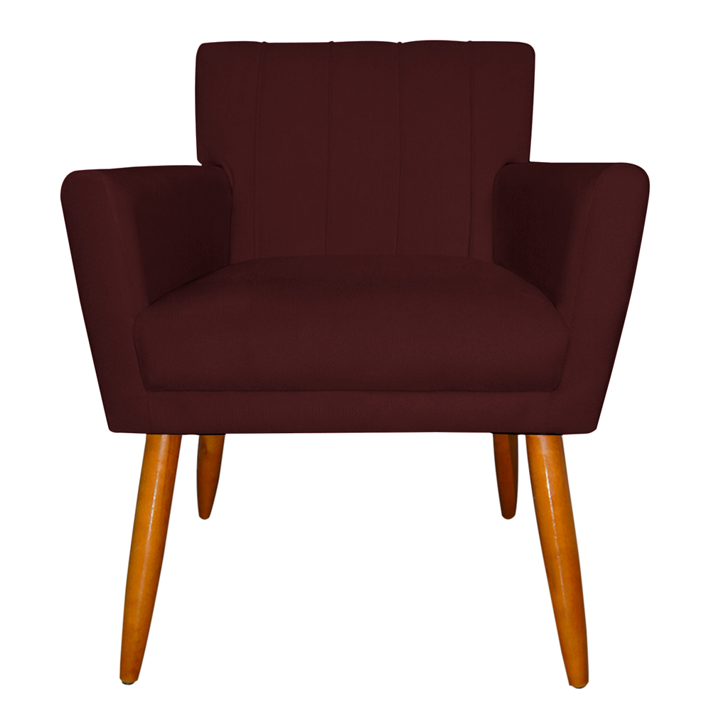 Kit 2 Poltronas Decorativa para Sala de Estar Cecília Suede Bordô - Montanaris Decor