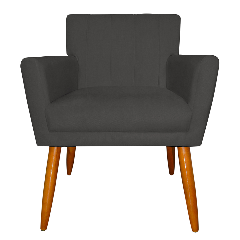 Kit 2 Poltronas Decorativa para Sala de Estar Cecília Suede Cinza - Montanaris Decor
