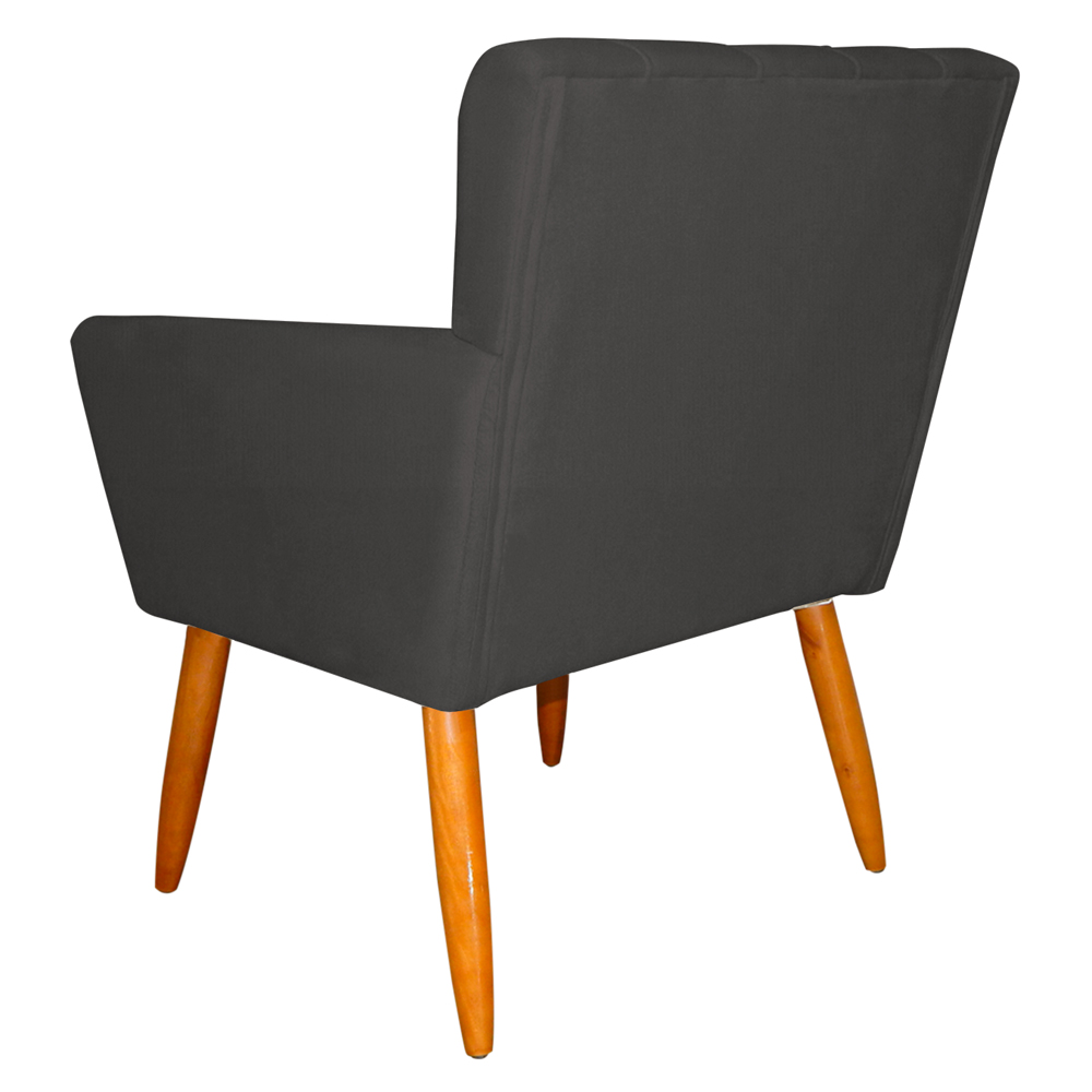 Kit 2 Poltronas Decorativa para Sala de Estar Cecília Suede Cinza - Montanaris Decor