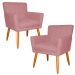 Kit 2 Poltronas Decorativa para Sala de Estar Cecília Suede Rosa - Montanaris Decor