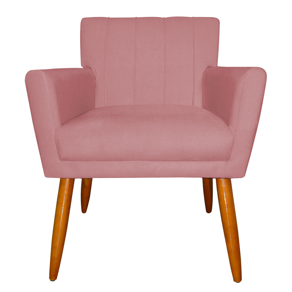 Kit 2 Poltronas Decorativa para Sala de Estar Cecília Suede Rosa - Montanaris Decor