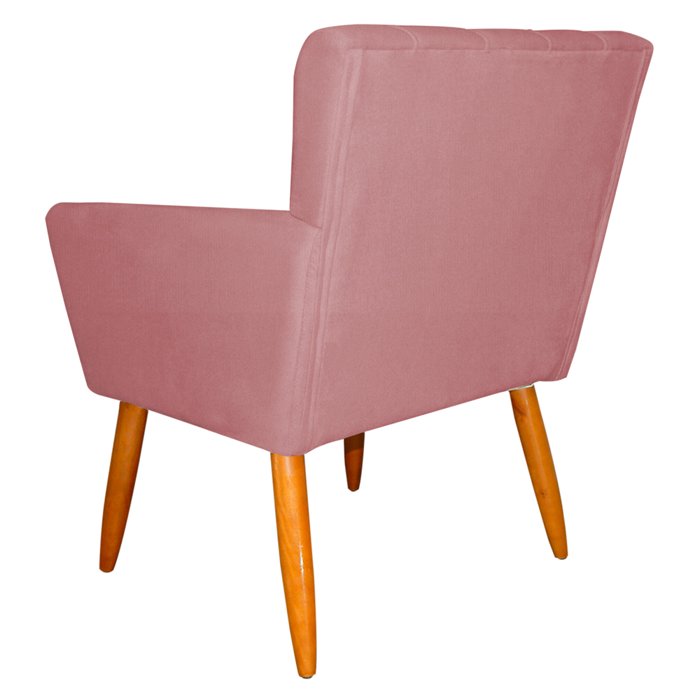 Kit 2 Poltronas Decorativa para Sala de Estar Cecília Suede Rosa - Montanaris Decor