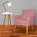 Kit 2 Poltronas Decorativa para Sala de Estar Cecília Suede Rosa - Montanaris Decor