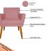 Kit 2 Poltronas Decorativa para Sala de Estar Cecília Suede Rosa - Montanaris Decor
