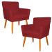 Kit 2 Poltronas Decorativa para Sala de Estar Cecília Suede Vermelho - Montanaris Decor