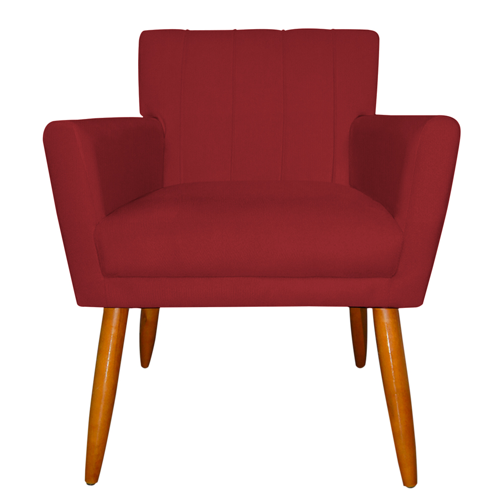 Kit 2 Poltronas Decorativa para Sala de Estar Cecília Suede Vermelho - Montanaris Decor