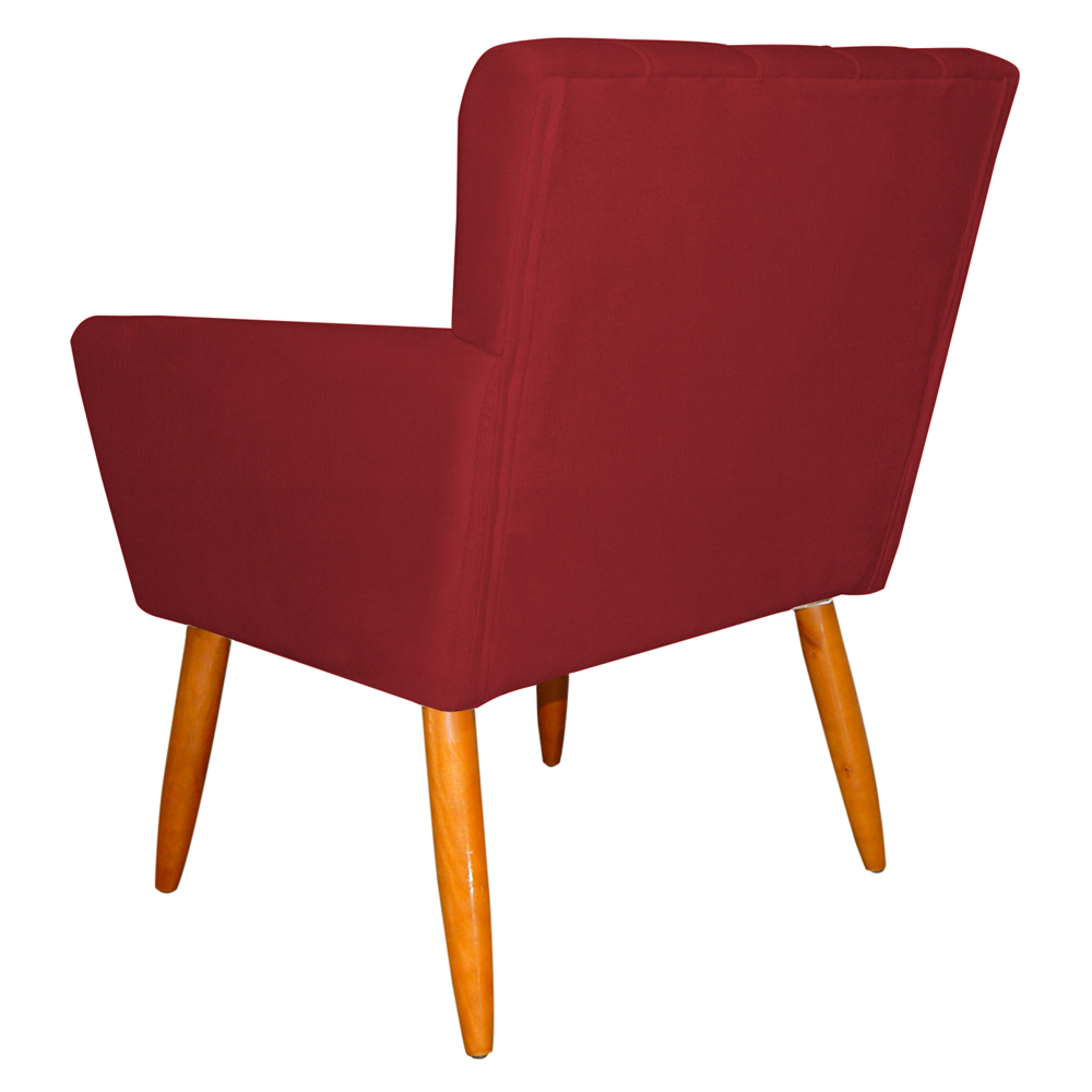 Kit 2 Poltronas Decorativa para Sala de Estar Cecília Suede Vermelho - Montanaris Decor