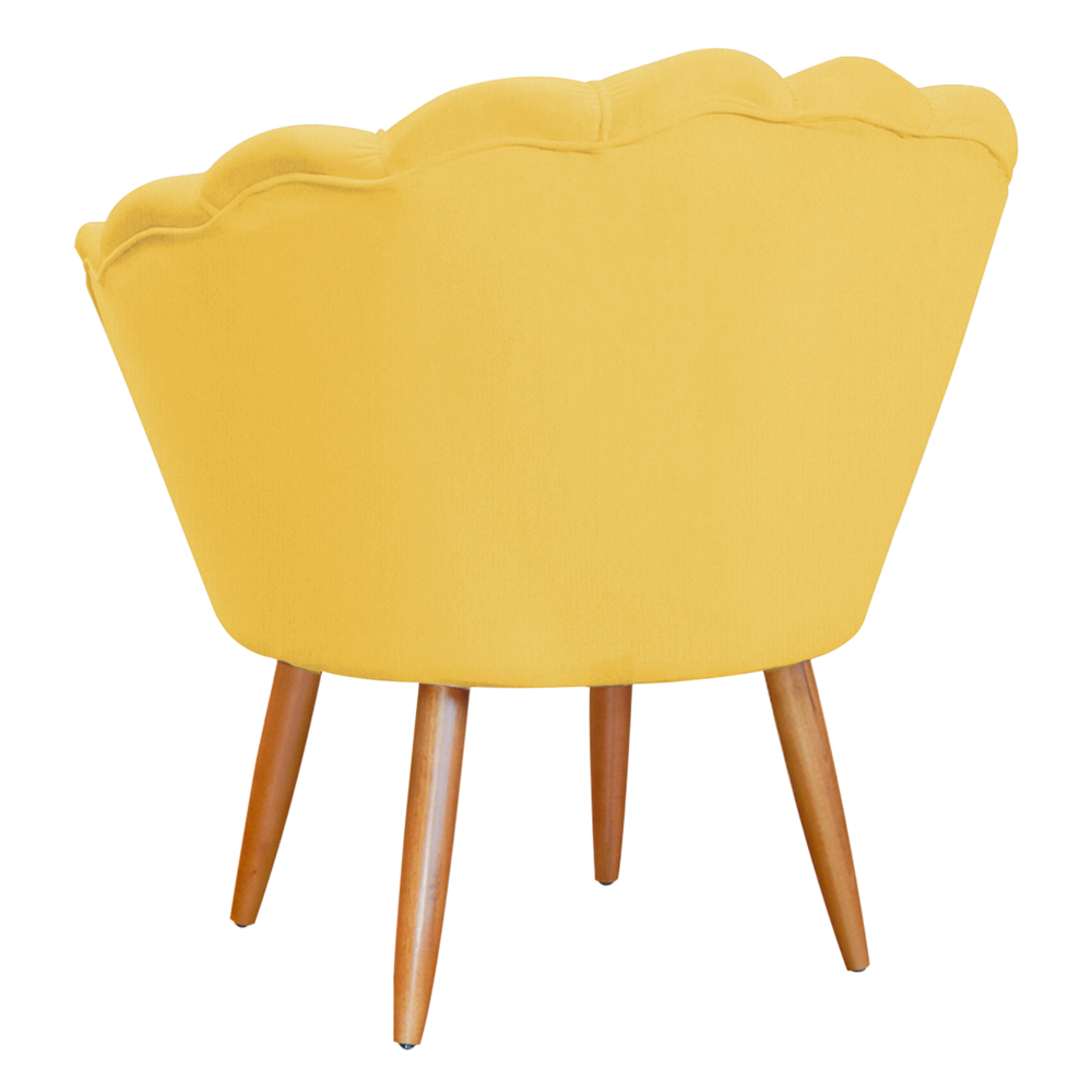 Kit 2 Poltronas Decorativa para Sala de Estar Charm Suede Amarelo - Montanaris Decor
