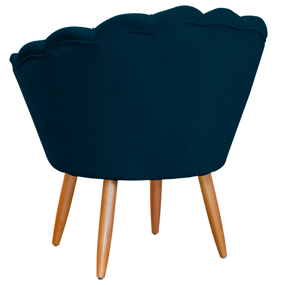Kit 2 Poltronas Decorativa para Sala de Estar Charm Suede Azul Marinho - Montanaris Decor