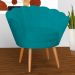 Kit 2 Poltronas Decorativa para Sala de Estar Charm Suede Azul Turquesa - Montanaris Decor