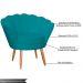 Kit 2 Poltronas Decorativa para Sala de Estar Charm Suede Azul Turquesa - Montanaris Decor