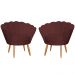 Kit 2 Poltronas Decorativa para Sala de Estar Charm Suede Bordô - Montanaris Decor