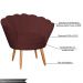 Kit 2 Poltronas Decorativa para Sala de Estar Charm Suede Bordô - Montanaris Decor