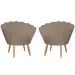 Kit 2 Poltronas Decorativa para Sala de Estar Charm Suede Cappuccino - Montanaris Decor