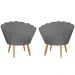 Kit 2 Poltronas Decorativa para Sala de Estar Charm Suede Cinza - Montanaris Decor