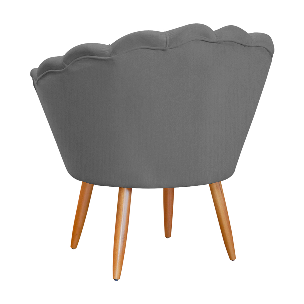 Kit 2 Poltronas Decorativa para Sala de Estar Charm Suede Cinza - Montanaris Decor