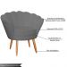 Kit 2 Poltronas Decorativa para Sala de Estar Charm Suede Cinza - Montanaris Decor