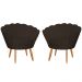 Kit 2 Poltronas Decorativa para Sala de Estar Charm Suede Marrom - Montanaris Decor