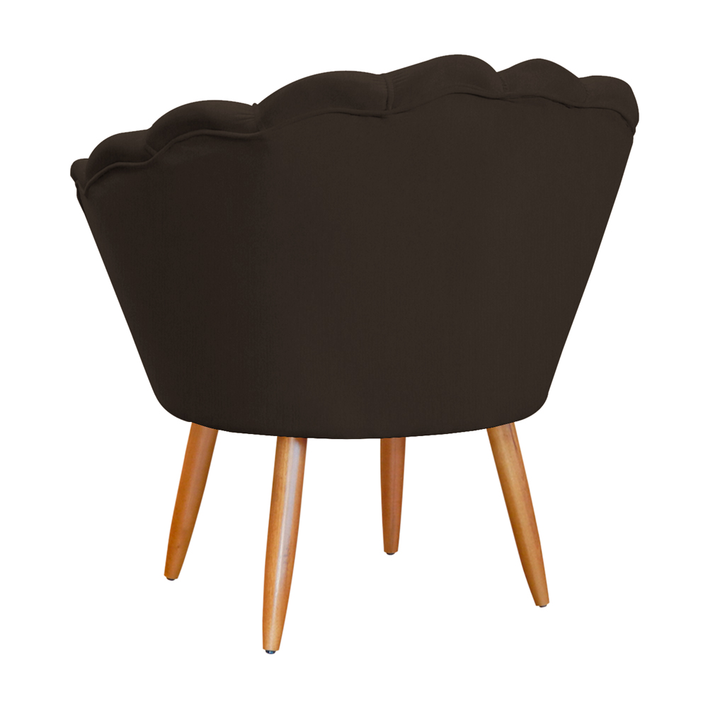Kit 2 Poltronas Decorativa para Sala de Estar Charm Suede Marrom - Montanaris Decor