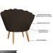 Kit 2 Poltronas Decorativa para Sala de Estar Charm Suede Marrom - Montanaris Decor