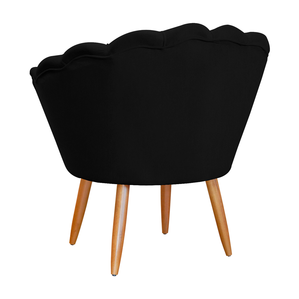 Kit 2 Poltronas Decorativa para Sala de Estar Charm Suede Preto - Montanaris Decor