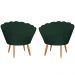 Kit 2 Poltronas Decorativa para Sala de Estar Charm Suede Verde - Montanaris Decor