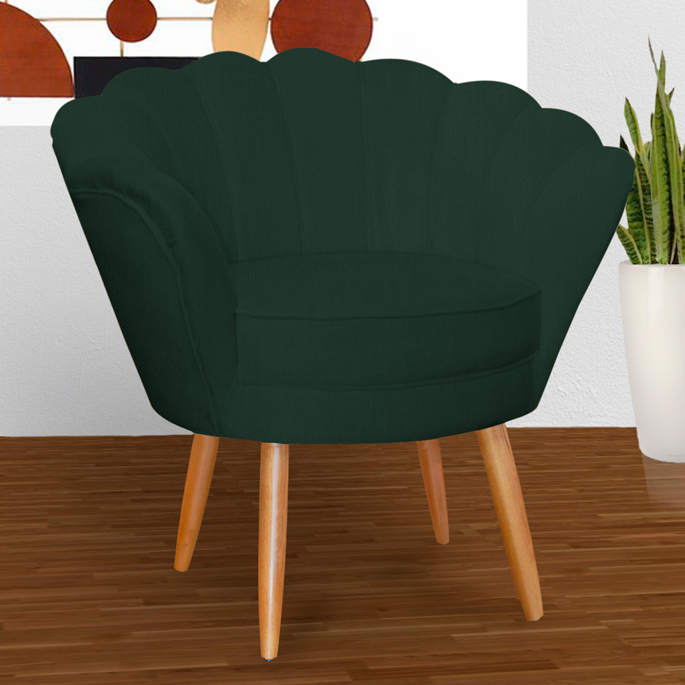 Kit 2 Poltronas Decorativa para Sala de Estar Charm Suede Verde - Montanaris Decor
