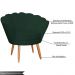 Kit 2 Poltronas Decorativa para Sala de Estar Charm Suede Verde - Montanaris Decor