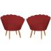 Kit 2 Poltronas Decorativa para Sala de Estar Charm Suede Vermelho - Montanaris Decor