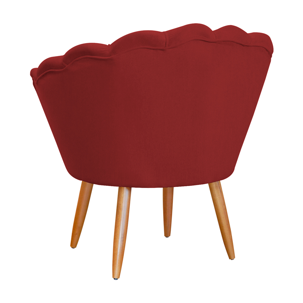 Kit 2 Poltronas Decorativa para Sala de Estar Charm Suede Vermelho - Montanaris Decor