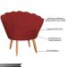 Kit 2 Poltronas Decorativa para Sala de Estar Charm Suede Vermelho - Montanaris Decor