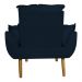Kit 2 Poltronas Decorativa para Sala de Estar Opala Suede Azul Marinho - Montanaris Decor