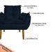 Kit 2 Poltronas Decorativa para Sala de Estar Opala Suede Azul Marinho - Montanaris Decor