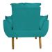Kit 2 Poltronas Decorativa para Sala de Estar Opala Suede Azul Turquesa - Montanaris Decor