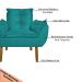 Kit 2 Poltronas Decorativa para Sala de Estar Opala Suede Azul Turquesa - Montanaris Decor