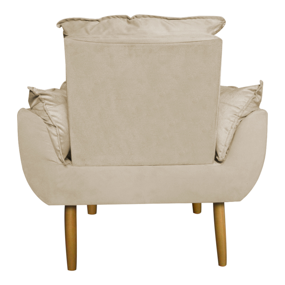 Kit 2 Poltronas Decorativa para Sala de Estar Opala Suede Bege - Montanaris Decor