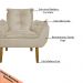 Kit 2 Poltronas Decorativa para Sala de Estar Opala Suede Bege - Montanaris Decor