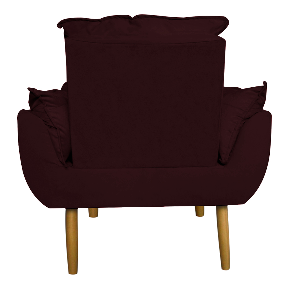 Kit 2 Poltronas Decorativa para Sala de Estar Opala Suede Bordô - Montanaris Decor