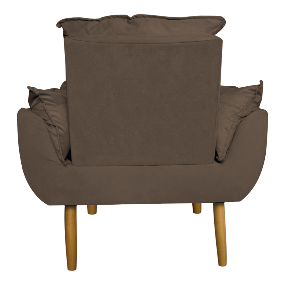 Kit 2 Poltronas Decorativa para Sala de Estar Opala Suede Cappuccino - Montanaris Decor