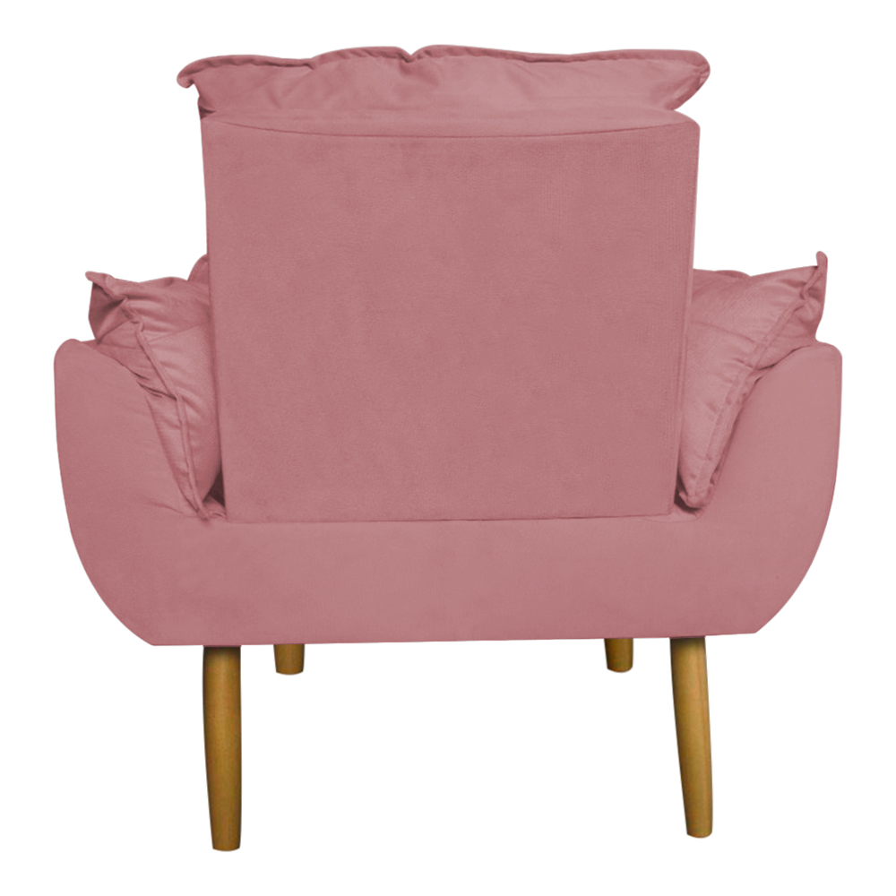 Kit 2 Poltronas Decorativa para Sala de Estar Opala Suede Rosa - Montanaris Decor