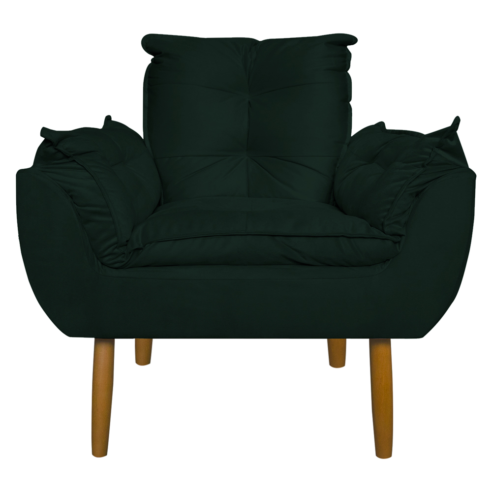 Kit 2 Poltronas Decorativa para Sala de Estar Opala Suede Verde - Montanaris Decor