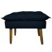 Kit 2 Puff Decorativo para Sala de Estar Opala Suede Azul Marinho - Montanaris Decor