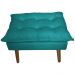 Kit 2 Puff Decorativo para Sala de Estar Opala Suede Azul Turquesa - Montanaris Decor
