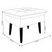 Kit 2 Puff Decorativo para Sala de Estar Opala Suede Azul Turquesa - Montanaris Decor