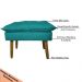 Kit 2 Puff Decorativo para Sala de Estar Opala Suede Azul Turquesa - Montanaris Decor