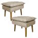 Kit 2 Puff Decorativo para Sala de Estar Opala Suede Bege - Montanaris Decor